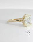 2.12 CTW OVAL LAB GROWN DIAMOND WITH HIDDEN HALO TULIP STYLE ENGAGEMENT RING
