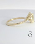 2.12 CTW OVAL LAB GROWN DIAMOND WITH HIDDEN HALO TULIP STYLE ENGAGEMENT RING