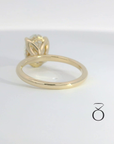 2.12 CTW OVAL LAB GROWN DIAMOND WITH HIDDEN HALO TULIP STYLE ENGAGEMENT RING