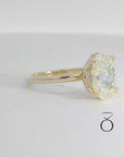 2.12 CTW OVAL LAB GROWN DIAMOND WITH HIDDEN HALO TULIP STYLE ENGAGEMENT RING