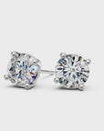 2.0 tcw lab grown ROUND 14K WHITE Gold studs FG VS+