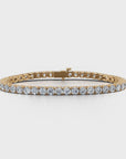 5.0 tcw LAB GROWN Tennis Bracelet ROUND 14K YELLOW GOLD
