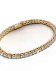 5.0 tcw LAB GROWN Tennis Bracelet ROUND 14K YELLOW GOLD