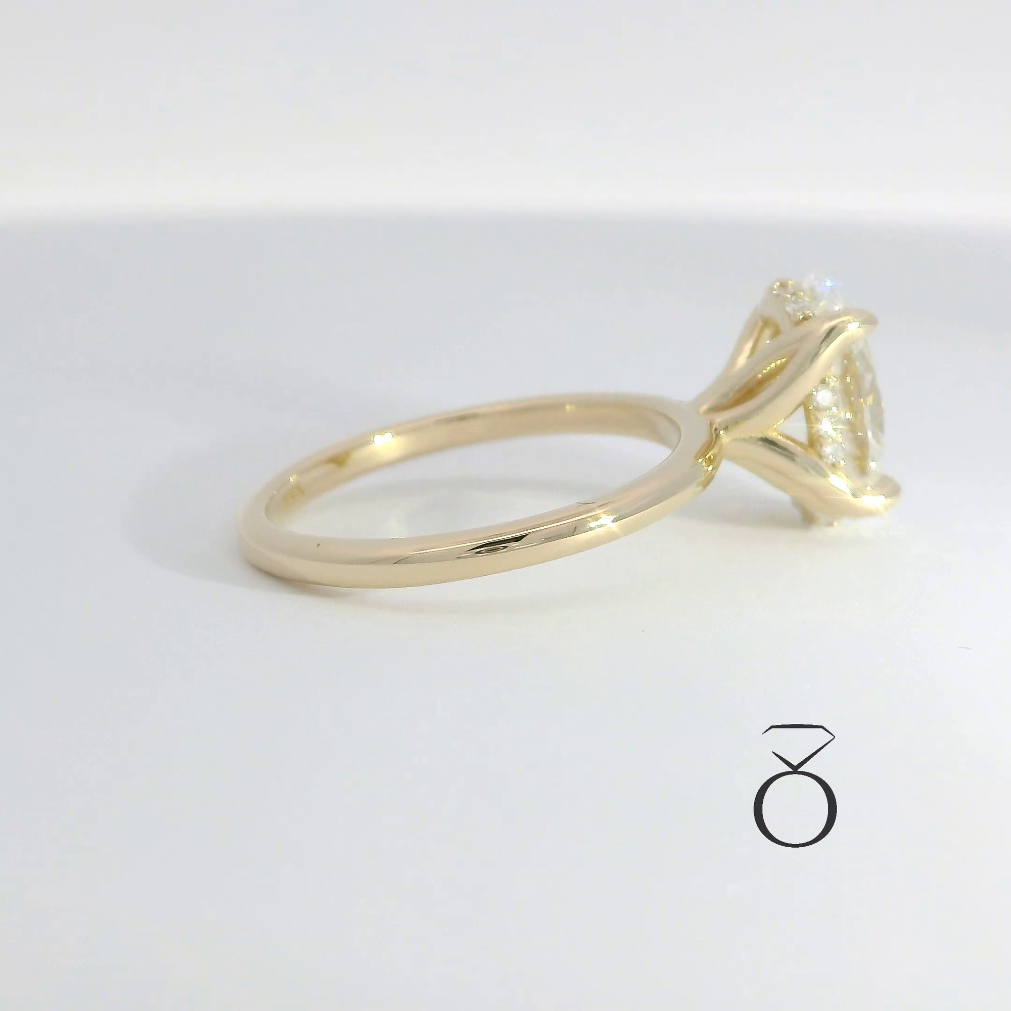 2.12 CTW OVAL LAB GROWN DIAMOND WITH HIDDEN HALO TULIP STYLE ENGAGEMENT RING