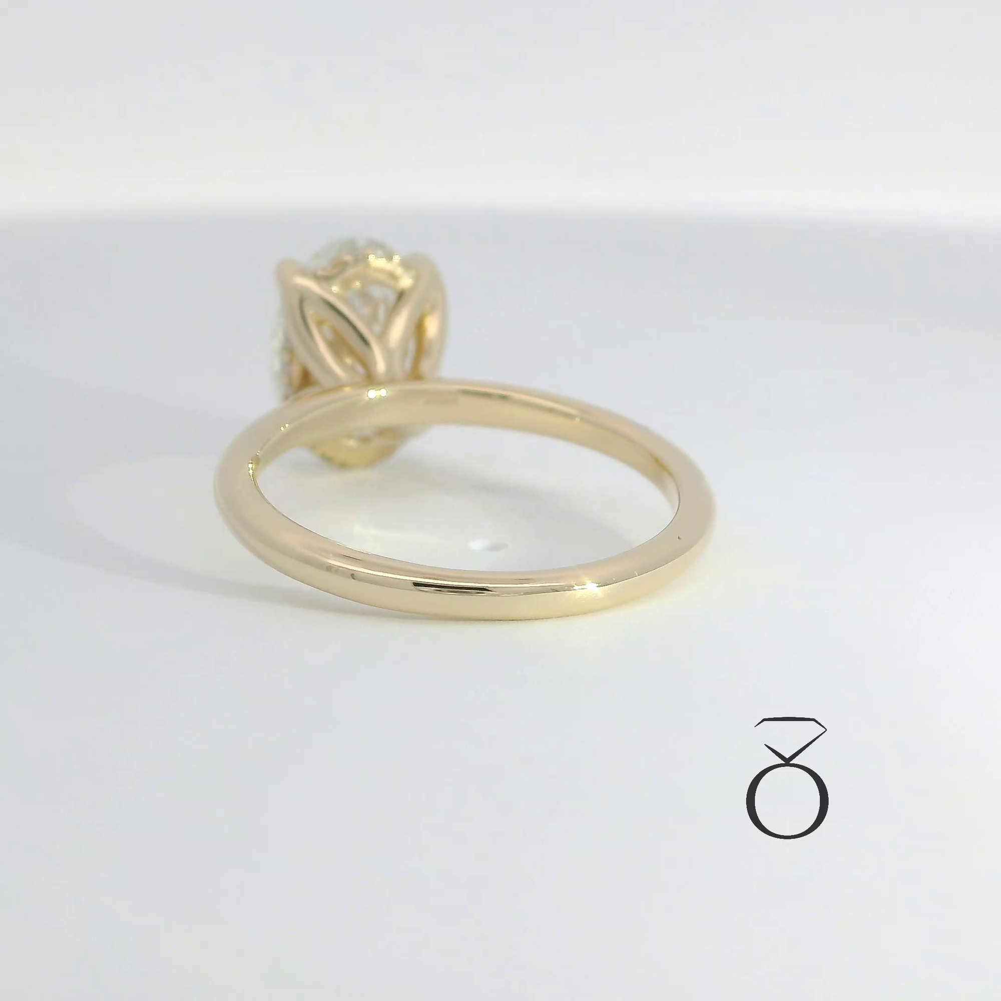 2.12 CTW OVAL LAB GROWN DIAMOND WITH HIDDEN HALO TULIP STYLE ENGAGEMENT RING