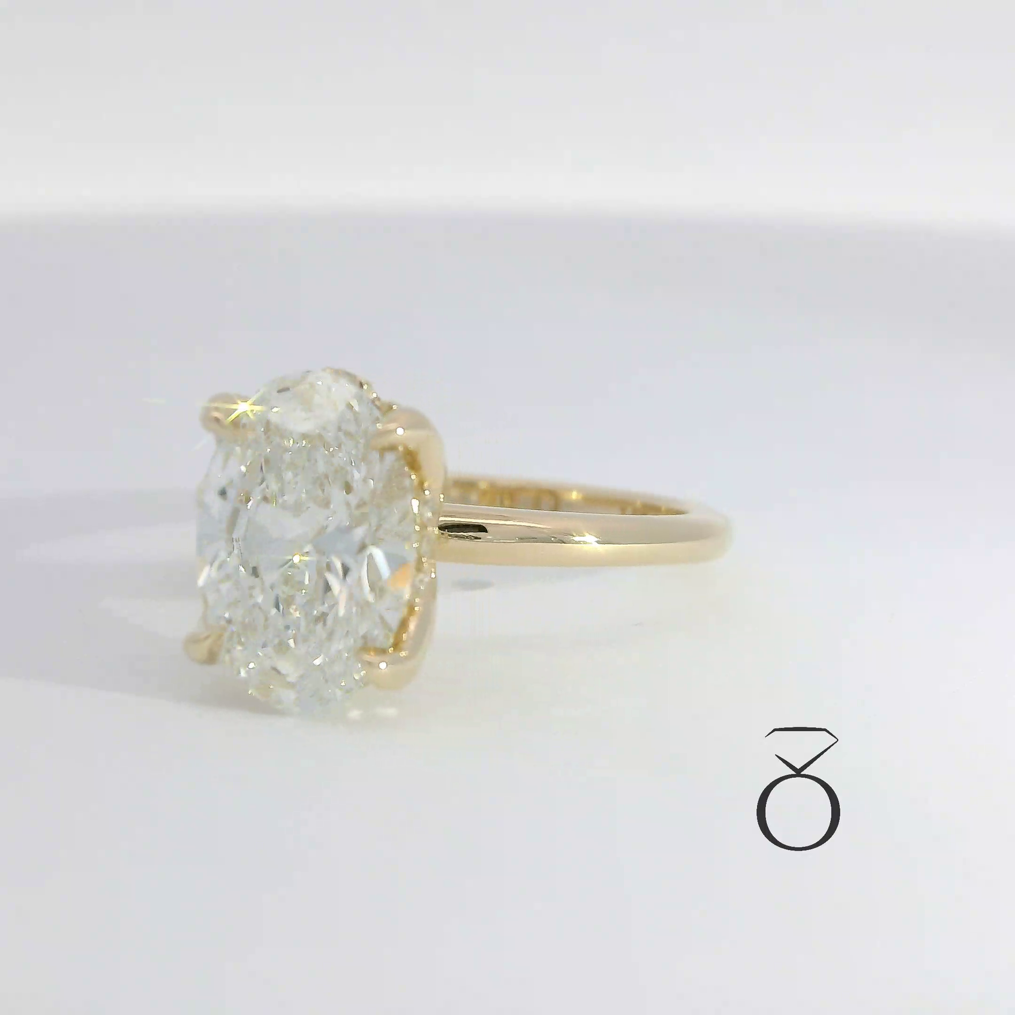 2.12 CTW OVAL LAB GROWN DIAMOND WITH HIDDEN HALO TULIP STYLE ENGAGEMENT RING