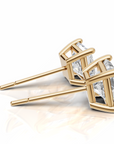 3.0 tcw lab grown PRINCESS CUT 14K YELLOW Gold studs FG VS+