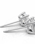3.0 tcw lab grown PRINCESS CUT 14K WHITE Gold studs FG VS